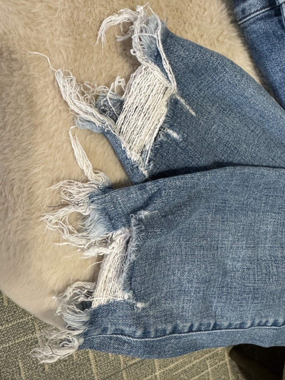 Flying Monkey Distressed Ankle Crop Jeans in Medium Blue - Picture 2 of 8